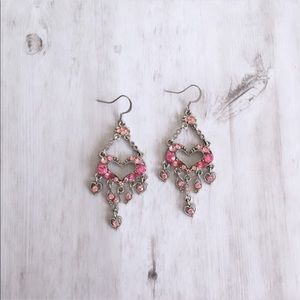 Pink chandelier earrings